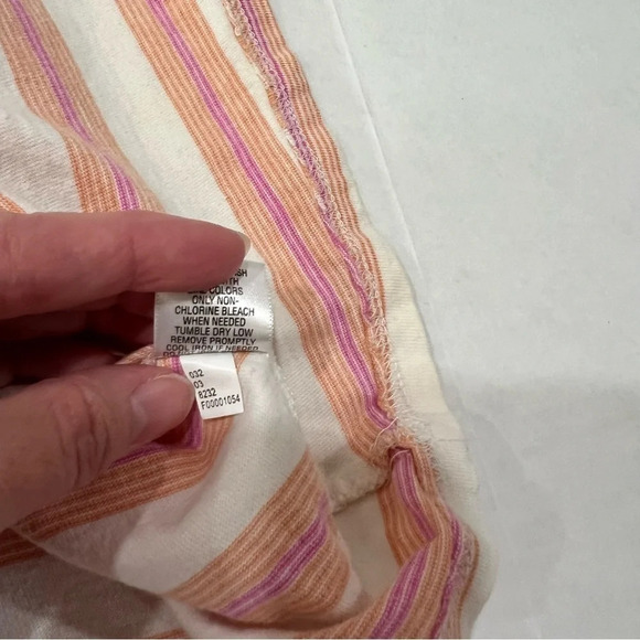 Cherokee spaghetti straps summer top White with Orange and Pink Stripes - Picture 7 of 10